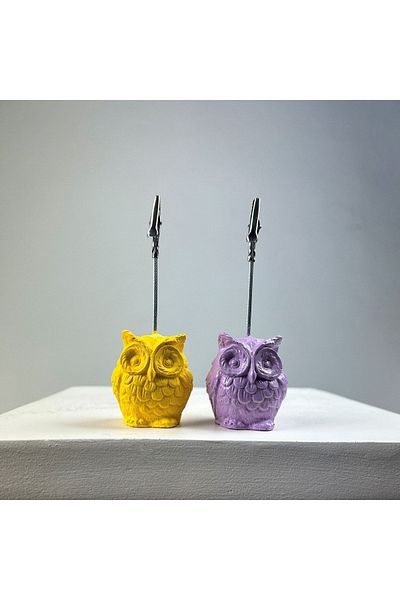 Melouro Owl Note Holder Set of 2 (yellow - Lilac)