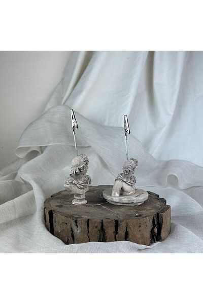 Melouro Mink Antique Apollo Sculpture 2-Piece Note Holder Set, Photo Holder