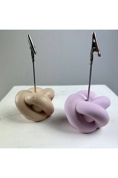 Melouro Knot Note Holder Set of 2 (Cream - Pink)
