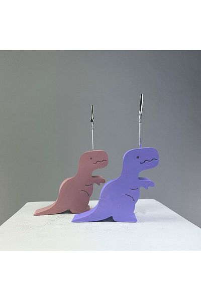Melouro Pink Lilac Tyrannosaurus Rex Dinosaurs 2 Pieces Note Holder Set