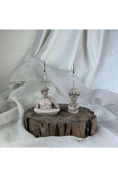 Melouro Mink Antique David Sculpture 2 Pieces Note Holder Set, Photo Holder