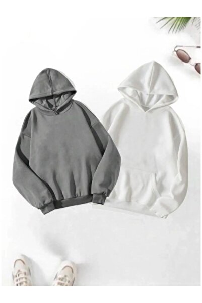 MOONBULL Set de 2 hanorace unisex simple cu glugă