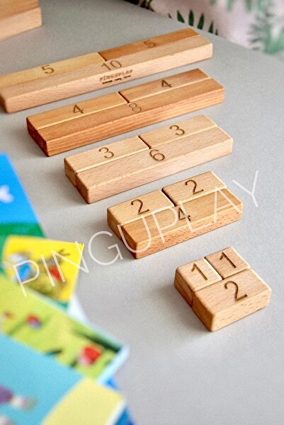 PİNGUPLAY Sayı Çubukları Ahşap ( Eğitici Oyuncak, Wooden Toys, 33 Parça Öğret...