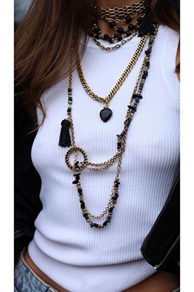 Bayemeyc MORKER CHARM KOLYE