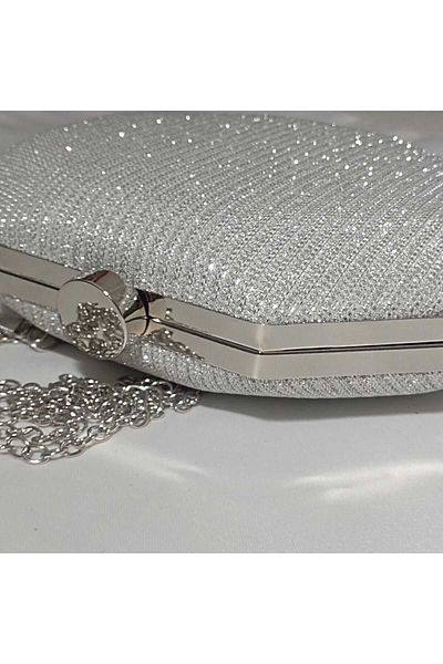Şarra Gossi Geantă de seară - rochie de seară argintie și argintie