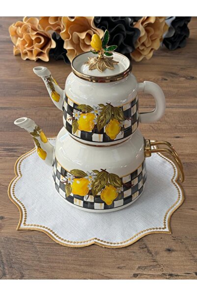 Meri Ev Gereçleri إبريق شاي ليمون مطلي بالمينا - أنيق وعملي