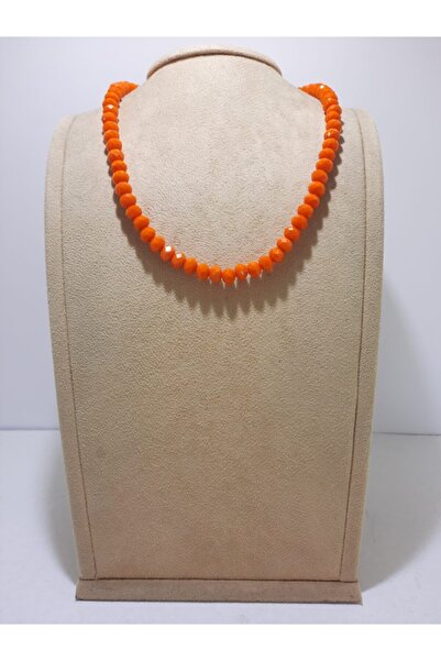TMD AKSESUAR قلادة كريستال برتقالية 8 ملم