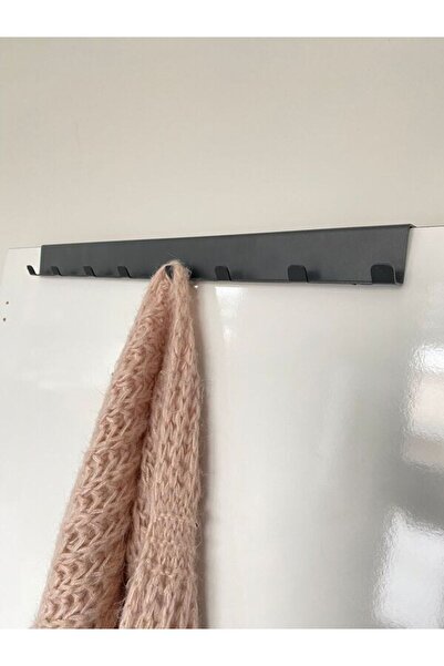 oemmakinalazer Siyah Metal Kapı Arkası Askılığı Organizer, Banyo Askılığı 50x4,5