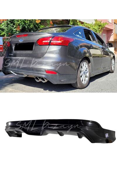 SML Dizayn Ford Focus 3-3.5 Sedan Arka Ek-difüzör (PLASTİK) Boyasız Focus 3 V...