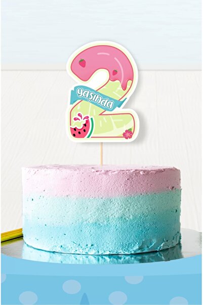 neşeli günlerim Στολίδι κέικ με θέμα το καλοκαίρι 2 ετών (δύο) *χοντρό χαρτί