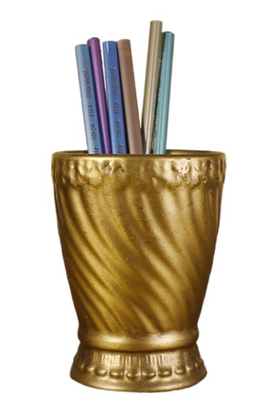 Evene Pen Holder Gold Antique Color Desk Pen Holder Organizer Pen Holder Model 14