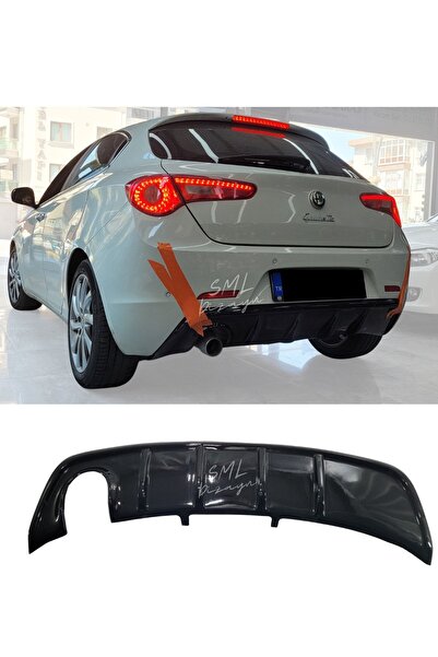 SML Dizayn Alfa Romeo Giulietta Difüzör (PLASTİK) Parlak Siyah Alfa Romeo Gul...
