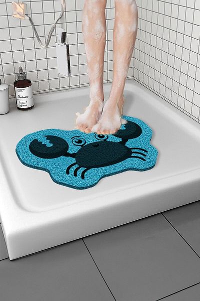 Paspas Yap Non-Slip Crab Bath Mat - Water Absorbent, Wet Floor, 40x60 Cm Curly