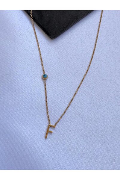 SOLİVAGANT Nazar Boncuklu Harf Kolye ( F )