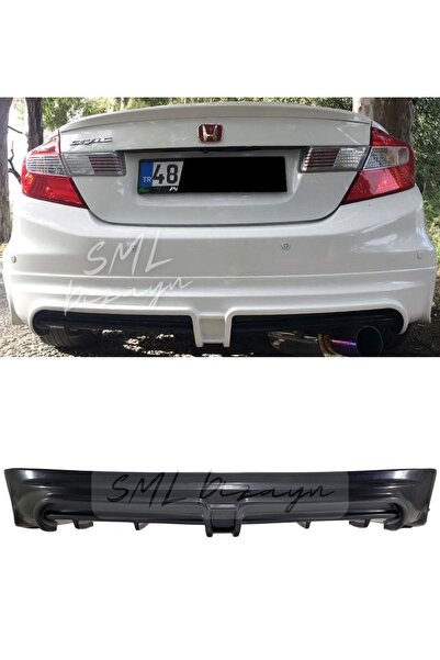 SML Dizayn Honda Civic Fb7 (2012-2016) Mugen Rr Arka Ek-difüzör (PLASTİK) Boy...