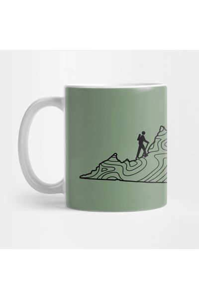 Pixxa Get Lost Hiking Topographic Art Hike Virginia State Map Mug