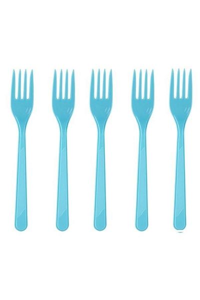 REST Parti 25 Pieces Fork Blue Color Plastic Luxury Party Picnic Birthday