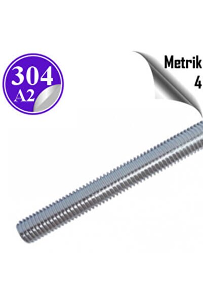PÇS Paslanmaz Paslanmaz Çelik Gijon Metrik 4 ( Inox Tij 1 Metre )