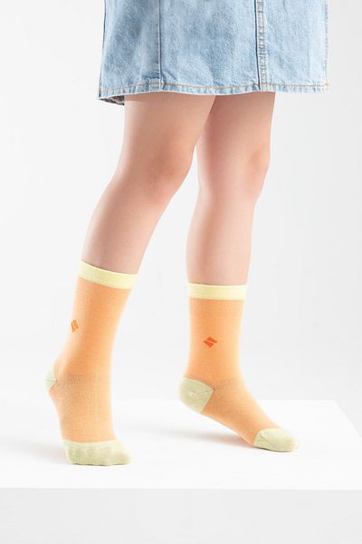 Bonny Silver Odor-Free Socket Girl's Orange Yellow Silver Socks Pack of 3