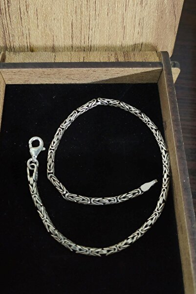 Erer Gümüş Gümüş Ince Kral Zinciri Erkek Bileklik