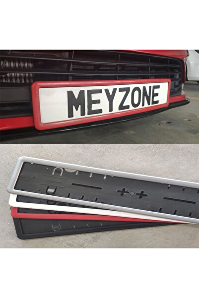 MeyZone Kırmızı Araç Takmatik Oto Plakalık Ön Arka Takım 2 Adet  Tüv Türk Uyumlu
