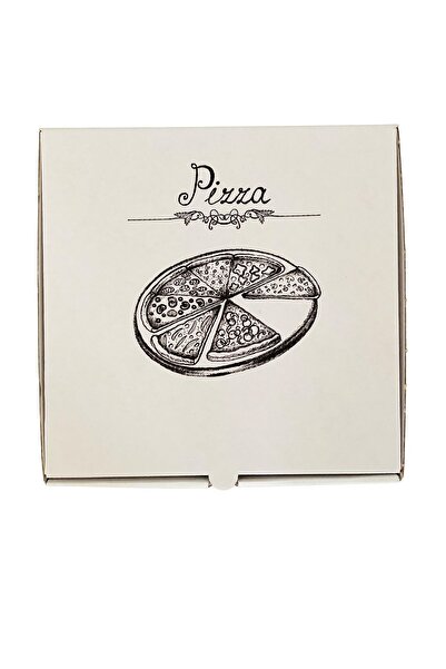 Dilmanpack Beyaz Karton Pizza Kutusu 23x23x4,5 Cm (50'li Paket)