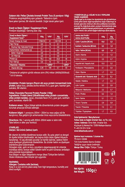 Fellas 150 g 5 Portions Chocolate Flavored Protein Powder