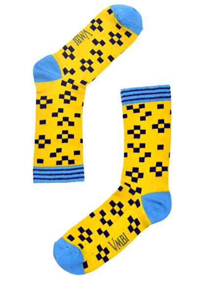 VMBI Unisex Multicolored Square Patterned Socks