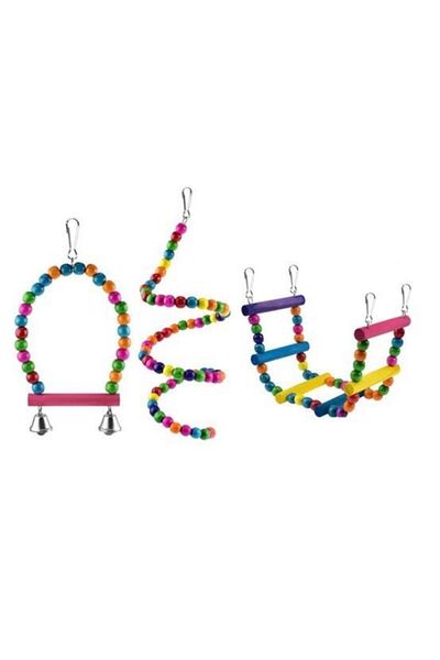 TUĞRA PET MARKET 3 Piece Toy Set for Parrots and Budgies