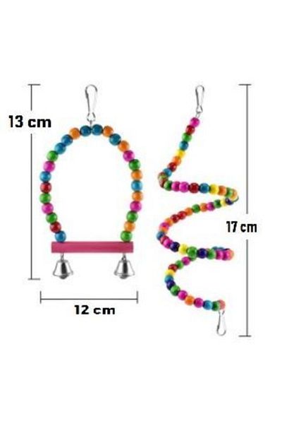 TUĞRA PET MARKET 3 Piece Toy Set for Parrots and Budgies