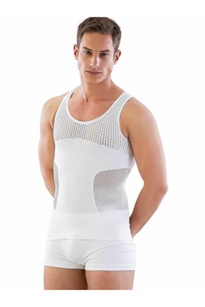 Emay İç Giyim Emay Чоловічий корсет з сіткою E1006 Білий