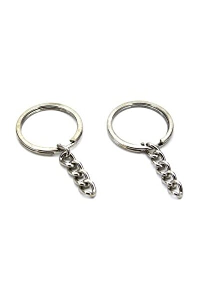 BenimMarifetlerim Zincirli Gümüş Metal Anahtarlık Halkası 25 Adet