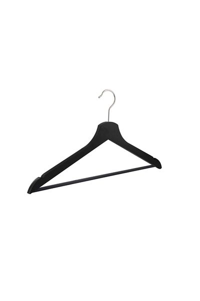 NYN Wooden Bar Clothes Hanger Black Color 100 Pieces