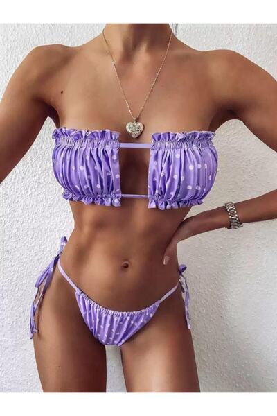 Vie Swimwear Sirene Straplez Pilili Bikini Takımı Lila