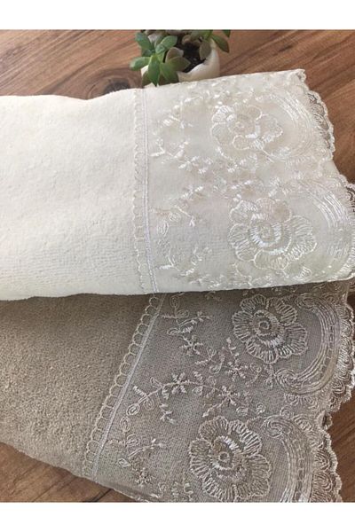 Çeyiz Bahçesi Σετ πετσετών Ahmella French Laced 2 τεμαχίων 50&90