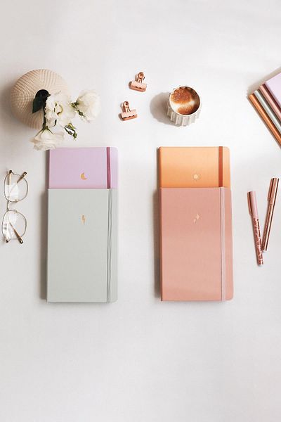 Matt Notebook Set de 4 blocnotes nedatate - 2 fără linii, 1 cu linii și 1 cu puncte