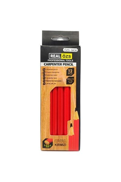 Real Özs Red Carpenter Pencil 12 Pack