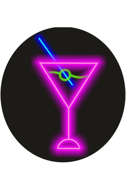 euroneon Neon Led Cocktail Glass Decorative Light Figure