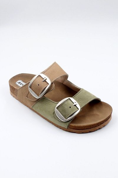 PASSAGE SHOES 6104 Γυναικείες παντόφλες Mink Khaki Γνήσιο Δερμάτινο Suede