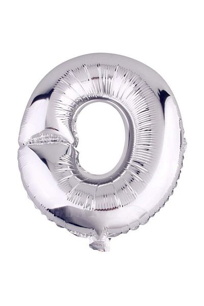 BEST PARTİ Star 16" Inch 40 Cm Foil Balloon Silver Color '' O'' Letter