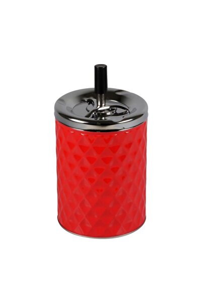 Cool Τασάκι μεταλλικό τσιγάρο με μοτίβο κηρήθρας κόκκινο 16cm