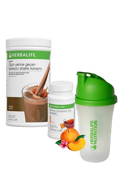 Herbalife Shake Çikolata 550 gr Çay Şeftali 50 gr ve Shaker