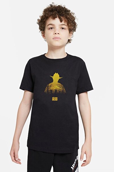 QIVI Unisex dečija crna majica The Walking Dead Štampano