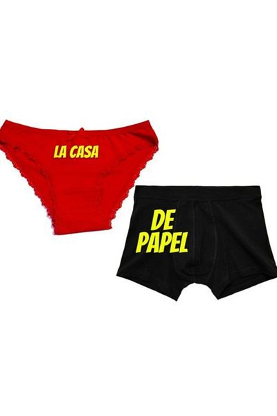BoxerMasters طقم سراويل داخلية وصندوق مطبوع من La Casa De Papel - طقم زوجين