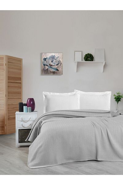 Mulberry بطانية محبوكة بيكيه غزل سميك ديكور المنزل مزدوج 220*240