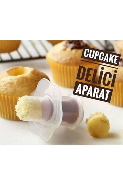 Bifirsat Cupcake Drill Apparatus for Making Chocolate Filled Cake