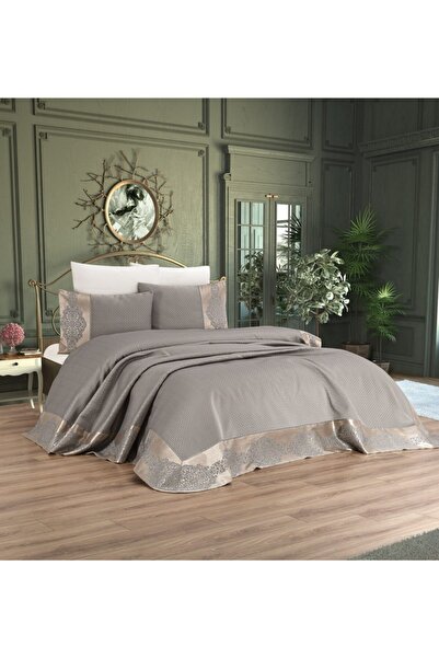 Homeart Platin Şık Elyaflı Astarlı Çift Kişilik Yatak Örtüsü