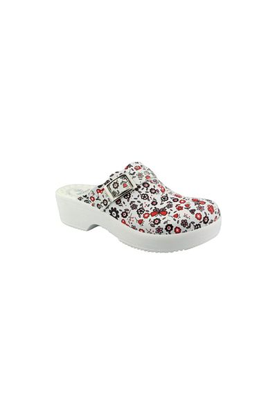 GEZER Καλοκαιρινές γυναικείες παντόφλες Comfort Sabo με floral σχέδιο καρδιάς