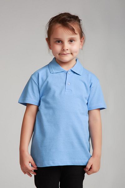 Dragora Tricou albastru din bumbac pieptănat pentru școală