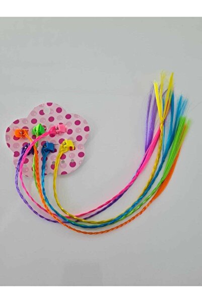 Zupimo Цветна синтетична 6-компонентна детска плетена перука - 35 см